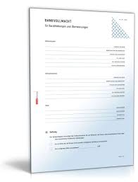 Bankvollmacht Muster Vorlage Zum Download