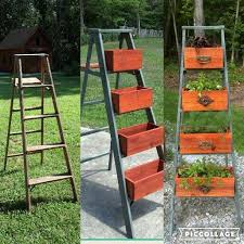 My Latest Project Step Ladder Repurposed Into My Herb Planter Repurposed Ladders Garden Ladder Repurposed Planter