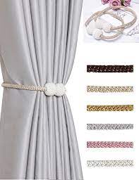 Learn how you can get some extra insulation from your curtains. Amazon Com Hohnh Beige 2 Magnetic Curtain Tiebacks Clips Decorative Rope Holdbacks Drapery Tie Backs Weave Holder For Window Draperies Hold Curtains Drape Ties Backs 16 Inch Holdback 2 Beige Kitchen Dining