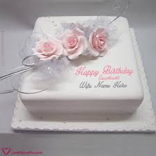 Happy Birthday Cake For Wife With Name Rose Birthday Cake For Wife With Name Photo Happy Birthday Wishes With Images Birthday Cake For Wife Birthday Wishes For Wife Cake Name