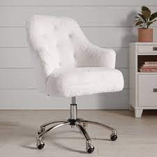 polar bear faux fur tufted desk chair pbteen tufted desk chair swivel chair desk dining chairs diy
