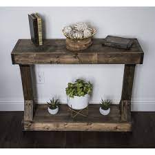 Barb Small Console Table Solid Wood By Del Hutson Designs Dark Walnut Walmart Com Reclaimed Wood Console Table Rustic Console Tables Wood Console Table
