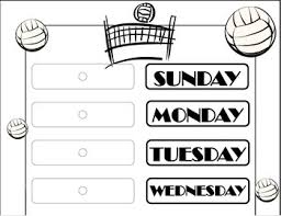Volleyball Weekday Chart Volleyball Bulletin Board Volleyball Theme Sports