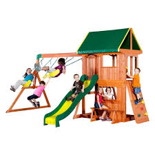 Backyard Discovery Somerset All Cedar Swing Set 65012com The Home Depot The Home Depot Backyard Discov In 2020 Cedar Swing Sets Wooden Swing Set Backyard Playset