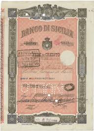 Sportelli bancari per area geografica. Banco Di Sicilia Sede Di Palermo Titolo Finanziario Storico Scripomuseum