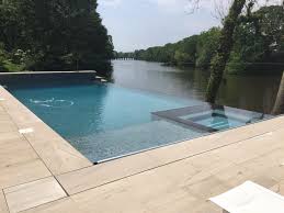 Negative Edge Pool Inground Pool Spa Automatic Cover Mill Bergen Pools Modern Pools Pool Houses Pool Designs