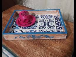 Ahsap Tepsi Boyama Pirinc Dekupaj Cini Kaplama Youtube