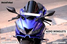 The 2018 yamaha r15 v3.0 is offered in new colour options like racing yellow, racing blue and racing black. Presenting The Aero Winglet For Your Yamaha R15 Version 3 0 A Special Design Winglet For A Sporty And Race Inspire Super Bikes Yamaha Bikes Yamaha Accessories