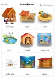 Animal Homes 1 Flashcard In 2020 Learning English For Kids Flashcards For Kids Animals And Their Homes