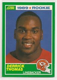 1989 DERRICK THOMAS SCORE #258 ROOKIE RC ALABAMA CRIMSON TIDE KANSAS CITY  CHIEFS