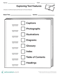 Worksheet will open in a new window. Nonfiction Text Features Printable Worksheets Education Com
