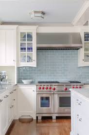 White tile kitchen backsplashes harmonize seamlessly with stainless steel appliances. Blue And White Backsplash Tiles Whaciendobuenasmigas