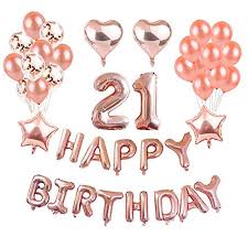 Our birthday banners are hemmed and grommeted every two feet. Weimi 21st Birthday Decorations Rose Gold For Girls Inflating Foil Happy Birthday Banner Star Heart Foil Balloon Confetti Latex Balloons With Clear String For Girls Women Party Supplies Buy Online In Botswana