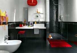 This modern master bathroom features black and white striped flooring, a black wall, and a. Modern Bathroom Design According To The Latest Trends Bathroom Ideas Interior Design Ideas Ofdesign