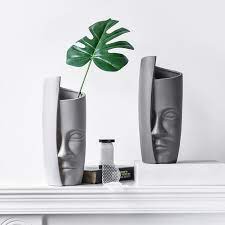 10 inch black frosted glass face vase $49. Large Black And White Ceramic Face Vase Nordic Home Decorative Tabletop Flower Vases People Face Big Head Vase Pot For Wedding Buy Cheap In An Online Store With Delivery Price Comparison