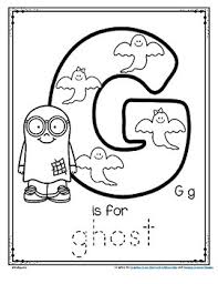 letter g is for ghost trace and color halloween printable free by kidsparkz