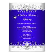 Royal Blue Wedding Silver Diamond Hearts Invitation Zazzle Com Royal Blue Wedding Royal Blue Wedding Invitations Blue Silver Weddings