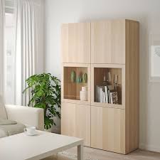 Besta Vitrine Lappviken Sindvik Weiss Las Eichenachb Klargl Ikea Osterreich Vitrine Glastur Ikea