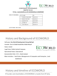 Eco world development group berhad. Cg Assignment 3 Successful Company Eco World Corporate Governance Companies