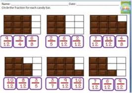 Candy Bar Beginning Fractions Fractions Worksheets Fractions Candy Bar