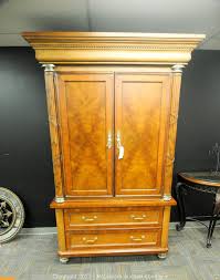 Thomasville furniture ernest hemingway leather and fabric camel back sofa. Mclemore Auction Company Auction Fine Furniture Rugs Lamps Mirrors Lighting And Home Decor From A Williamson County Home Item Armoire Thomasville 2 Piece Ernest Hemingway Collection