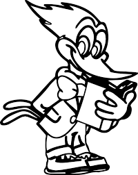 Cool Woody Woodpecker Read A Book Coloring Page Vintage Coloring Books Coloring Books Coloring Pages