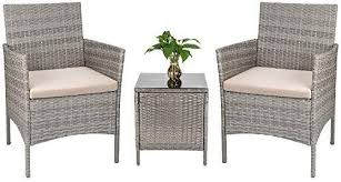 Amazon Com Tozey Porch Furniture Outdoor Patio Sets Pe Rattan Wicker Conversation Set With Tabl Sectional Patio Furniture Porch Furniture Gray Patio Furniture