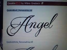 Qaskin Font Angel Tattoo Idea Tattoo Font Angel Tattoo Tribal Tattoos