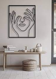 Abstract Women Face Metal Wall Art Minimalist Art Line Wall Etsy Wall Art Decor Living Room Metal Wall Art Living Room Living Room Art