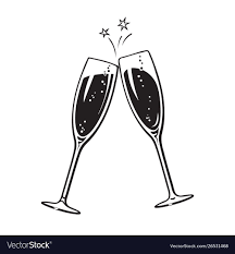 Two Sparkling Glasses Champagne Or Wine Cheers Vector Image Affiliate Champagne Glasses Sparkling Win Wine Glass Tattoo Glasses Tattoo Bottle Tattoo