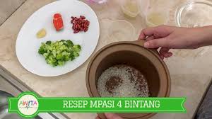 Cara pemberian menu mpasi 4 bintang diberikan secara bertahap sesuai usia bayi. Resep Bubur Mpasi 4 Bintang Four Star Weaning Foods Recipe Youtube