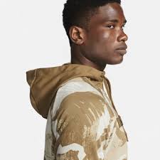 Nike Men's Dri-FIT Fleece Full-Zip Camo Fitness Hoodie in Brown