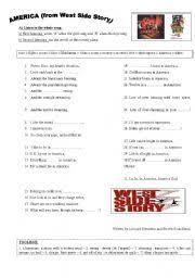 English Worksheet America West Side Story 2 Pages Of Activities West Side Story Story America