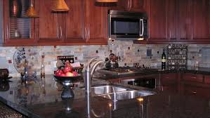 Love Everything About This Impala Black Granite Medium Cherry Cabinets With Choc Cherry Cabinets Kitchen Backsplash With Dark Cabinets Interior Design Kitchen