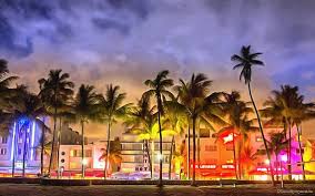Evening Palms In Miami Canvas Large Art Painting Miami Wall Etsy In 2020 Miami Wallpaper Florida Wallpaper Miami Beach