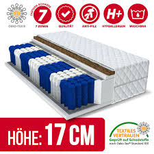 Eine praktische beschichtung der unterseite verhindert ein verrutschen der matratze. Matratze 140x200 Home Plus Kokos 7 Zonen H3 H4 17cm