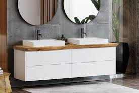 Waschtischunterschrank stehend online kaufen pharao24 de. Finja Unterschrank Weiss Eiche Waschtischplatte 4 Schubladen Spa Ambiente