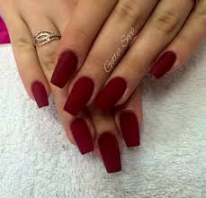 Ag tattoo & acrylic nails. Red Matte Nails