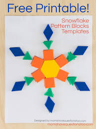 I have my eye on this lovely snowflake punch, but for now i am going to stick to the free printables you. Snowflake Pattern Blocks Templates Moms Have Questions Too