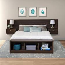 Amazon Com Prepac Ehhk 0520 2k Series 9 Designer Floating Headboard With Nightstands King Espresso Floating Headboard Bedroom Diy Headboard With Shelves