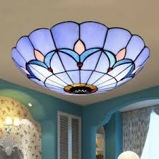 12 Blue Stained Glass Chandelier Light Fixture Hanging Flush Mount Ceiling Lamp Ebay