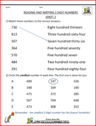 Primary 3 math topics covered : Free Place Value Worksheets Reading And Writing 3 Digit Numbers