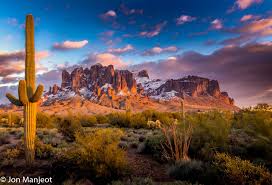 I love cactus' and the desert. Desert Mountains With Snow Superstition Mountains Arizona Monument Valley Arizona Superstition Mountains
