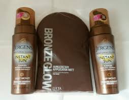 2 Jergens Instant Sun Sunless Tanner Mousse Light Deep Bronze 1 Bronzer Mitt Jergens Instant Sun Tanning Lotion Sun Tanner