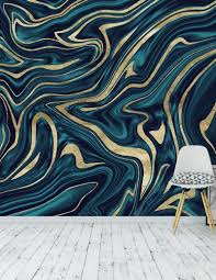 Teal Navy Blue Gold Marble 1 Wallpaper From Happywall Com Blue And Gold Wallpaper Blue And Gold Bedroom Teal Wallpaper