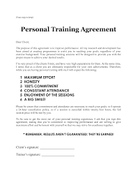 Personal Training Agreement Free Printable Documents Personal Training Personal Training Business Contract Template