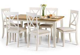Purchase best wooden chairs online. Julian Bowen Davenport Dining Sets Traditional Country House Style Oiled Oak Table Top White L Dining Chairs Dining Table Chairs Rectangular Dining Set
