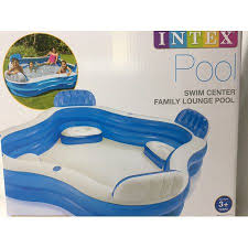 Intex Swim Center Family Lounge Inflatable Pool 90 X 90 X 26 Ages 3 Walmart Com Inflatable Pool Family Lounge Pool Pool