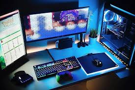Pin By Azouz On Environment Design Reference Gaming Room Setup Gaming Computer Setup Computer Setup