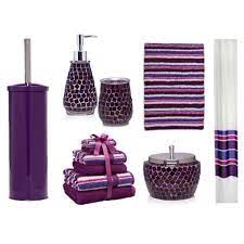 Browse a wide selection of bath and spa accessories, including soap dispensers, tissue box covers, shower caddies and more, in a variety of finishes. Let Purple Bathroom Accessories Glorify Your Bathroom Bath Decors From Plum Colored Bathroom Purple Bathrooms Purple Bathroom Decor Purple Bathroom Accessories